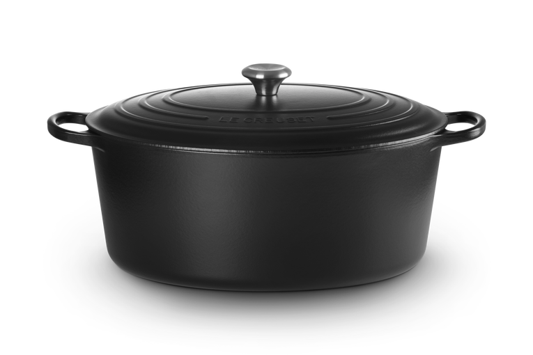 Cocotte ovale en fonte émaillée, marmite avec couvercle pour four,  compatible avec four à induction, 4,5 l, passe au four, bleu, 29 cm :  : Cuisine et Maison